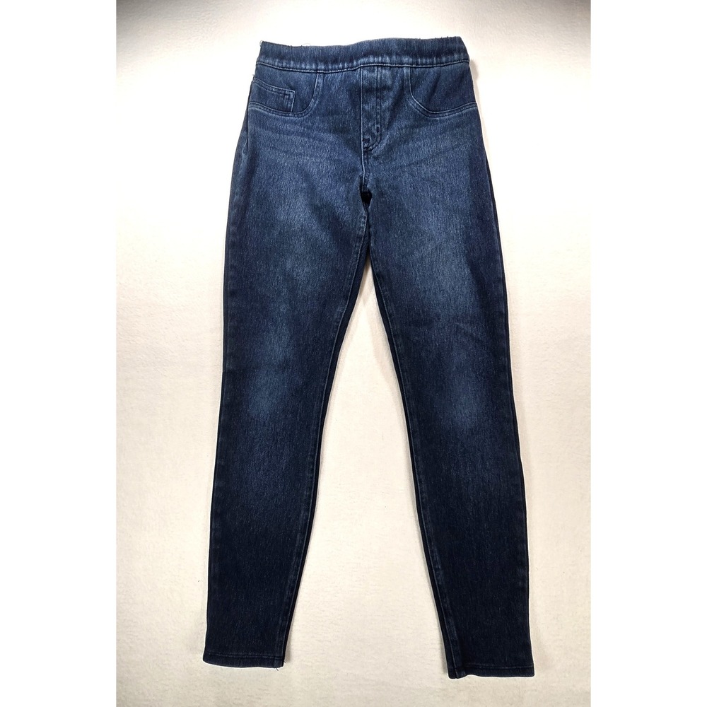 Spanx Jean-ish Ankle Leggings Dark Indigo Blue Pull On Jeggings Small S/P